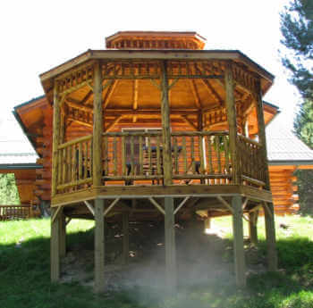 Log Oval Gazebo #11